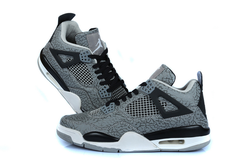 Air Jordan 4 Men Shoes Black/Slategray Online